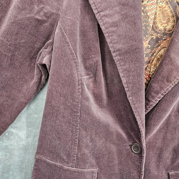 No Boundaries Vintage Corduroy Blazer 1X 17 Juniors Brown Bark Stretchy 1 Button - Picture 6 of 13